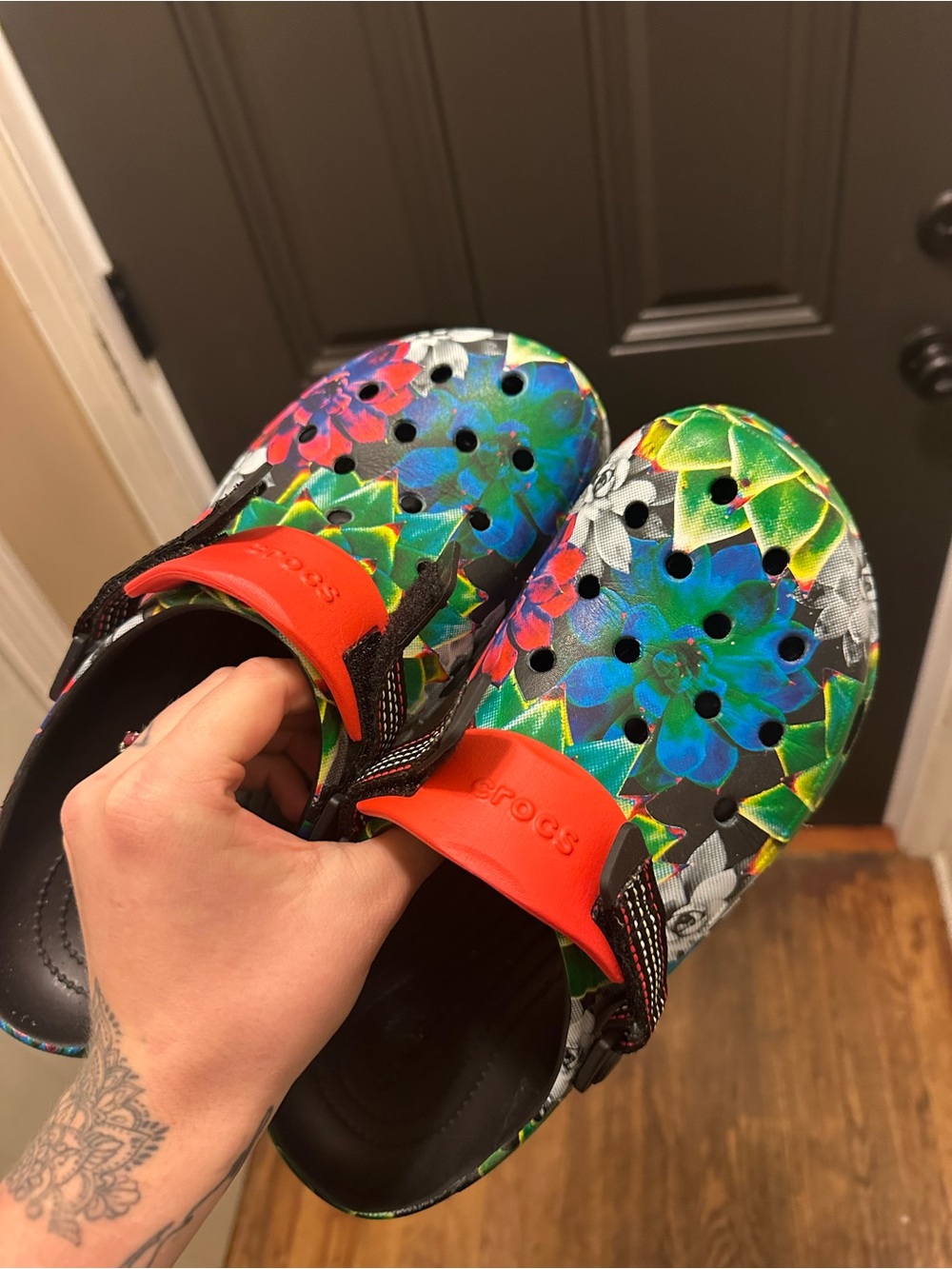 Crocs Duet Sport Floral Succulent Clogs Men’s 11🌵🌺